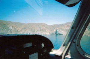 Flying over water